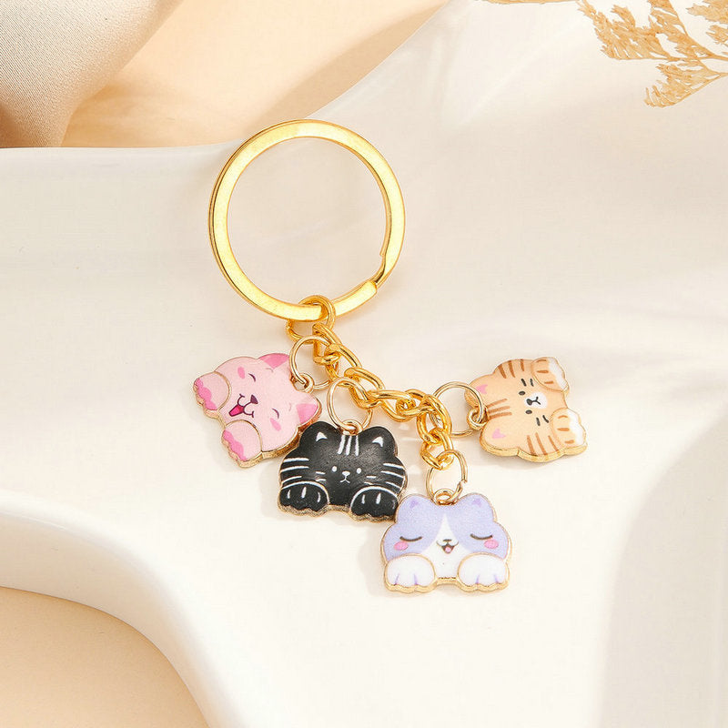 Wholesale Cute Cat Metal Keychains
